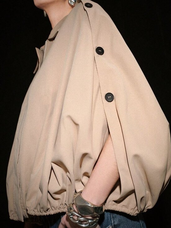 MODA ME COUTURE Jackets & Blazers - Khaki Casual Women's Lapel Long Sleeve Jacket